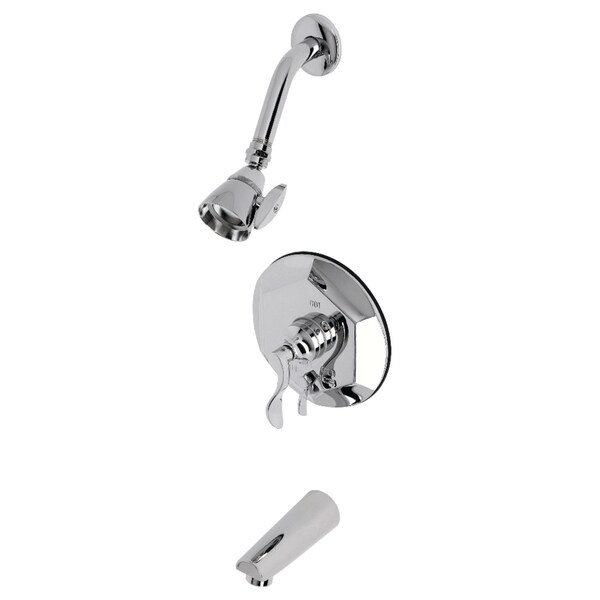 Tub and Shower Faucet, 3, Wall Mount, Polished Chrome